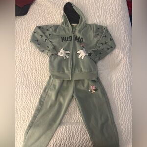 Size Junior 30 Pink Fox Sage Green Minnie Mouse Hoodie & Joggers